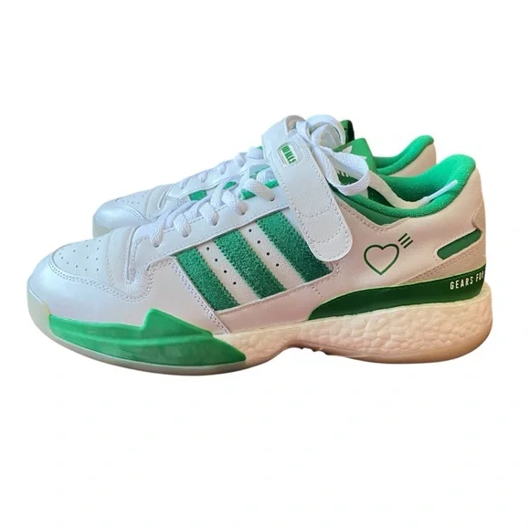 Adidas x Human Made Forum Boost Green Suede & White Low Top Sneakers - New - 10 - Picture 2 of 16